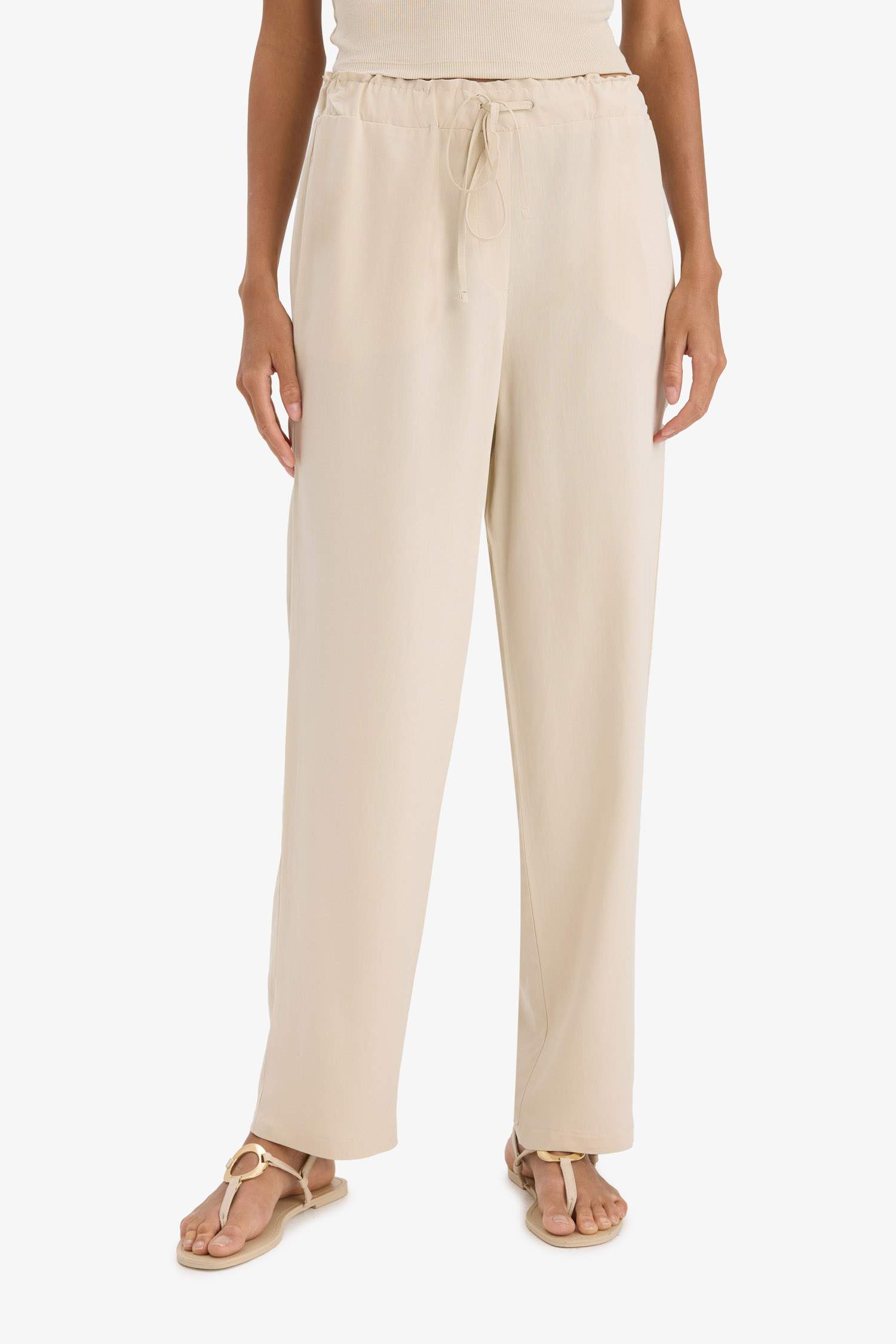 Jogger High Waist Linen Trousers