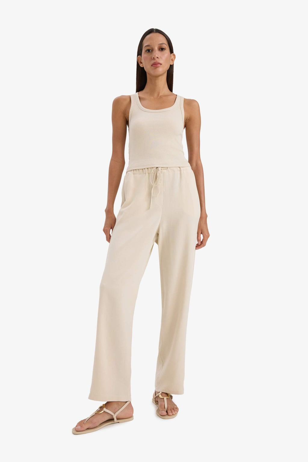 Jogger High Waist Linen Trousers