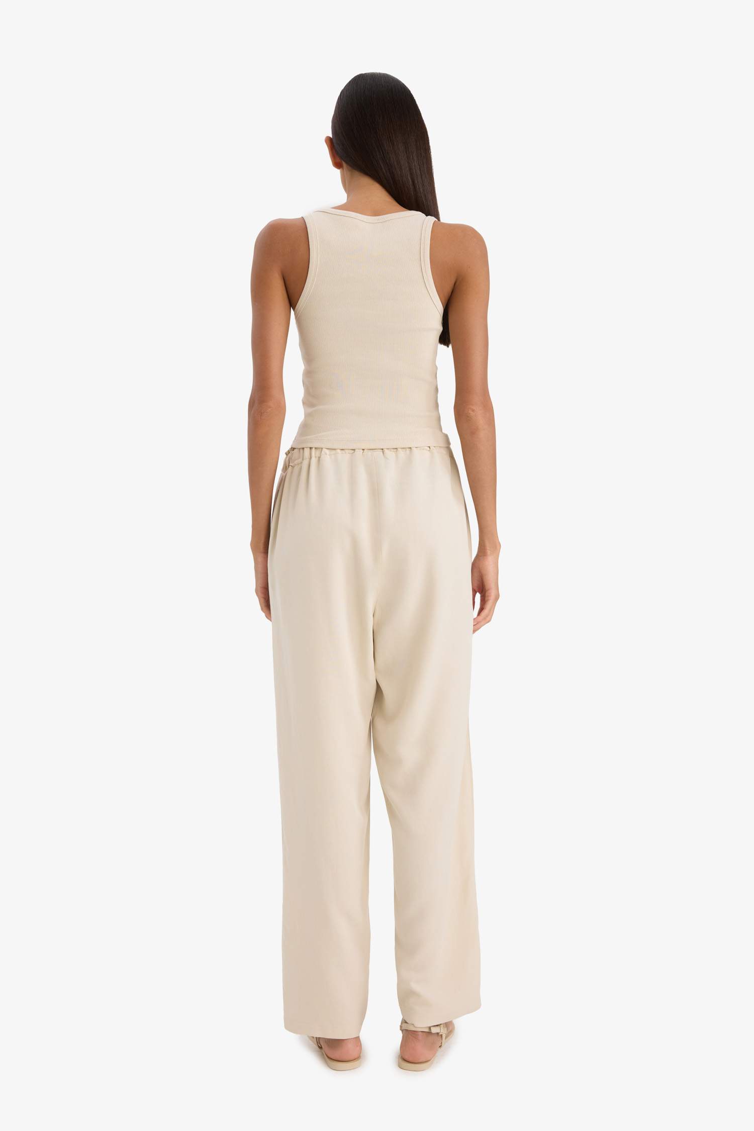 Jogger High Waist Linen Trousers
