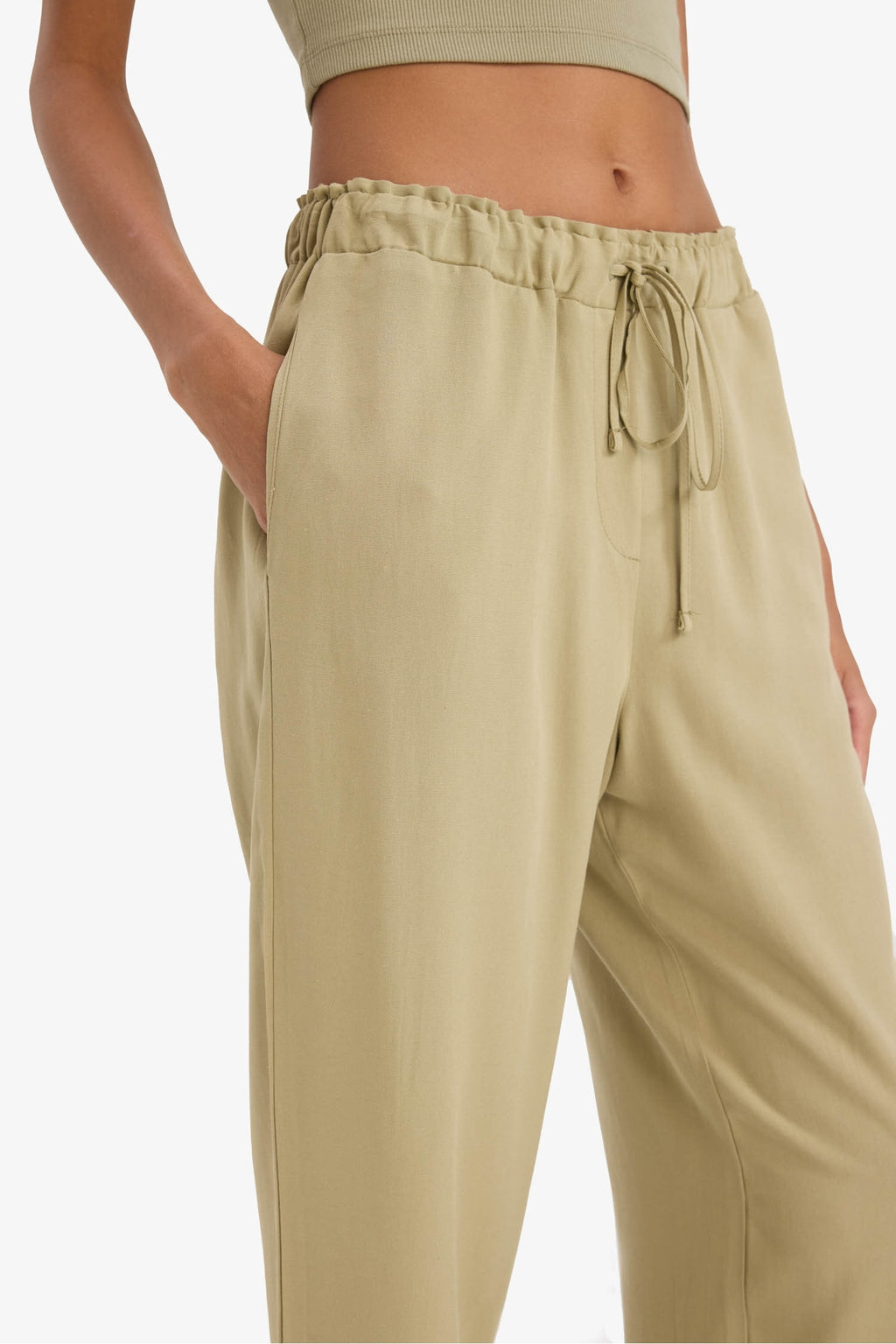 Jogger High Waist Linen Trousers