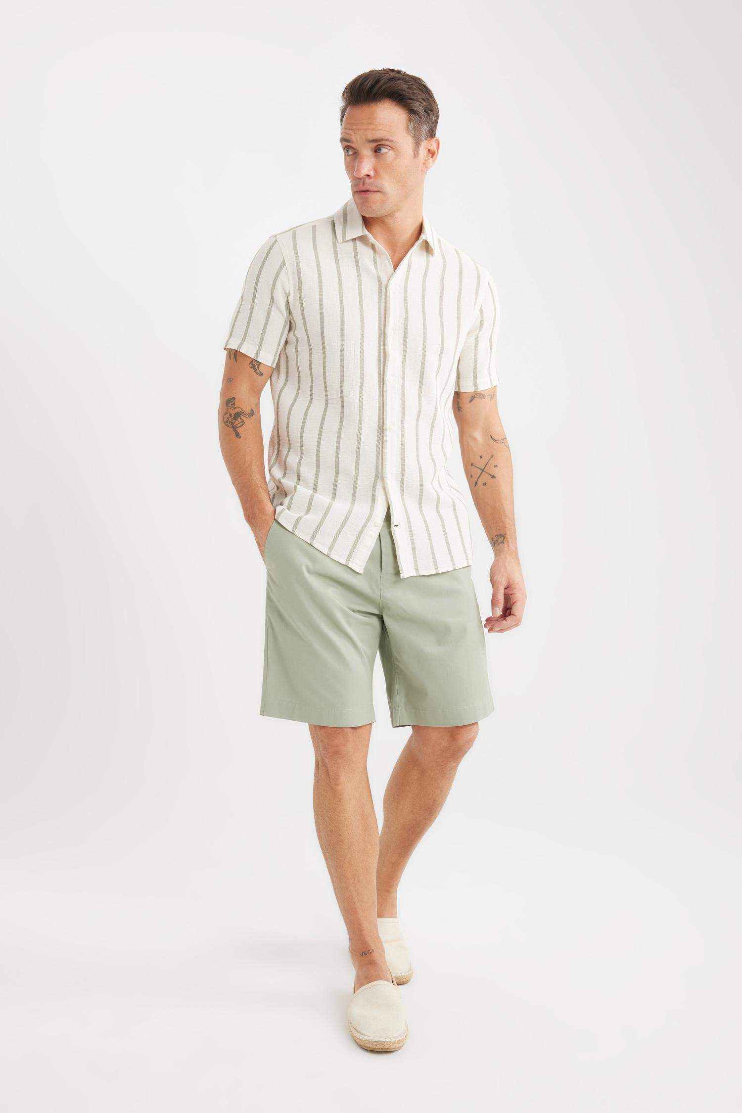 Regular Fit Gabardine Bermuda