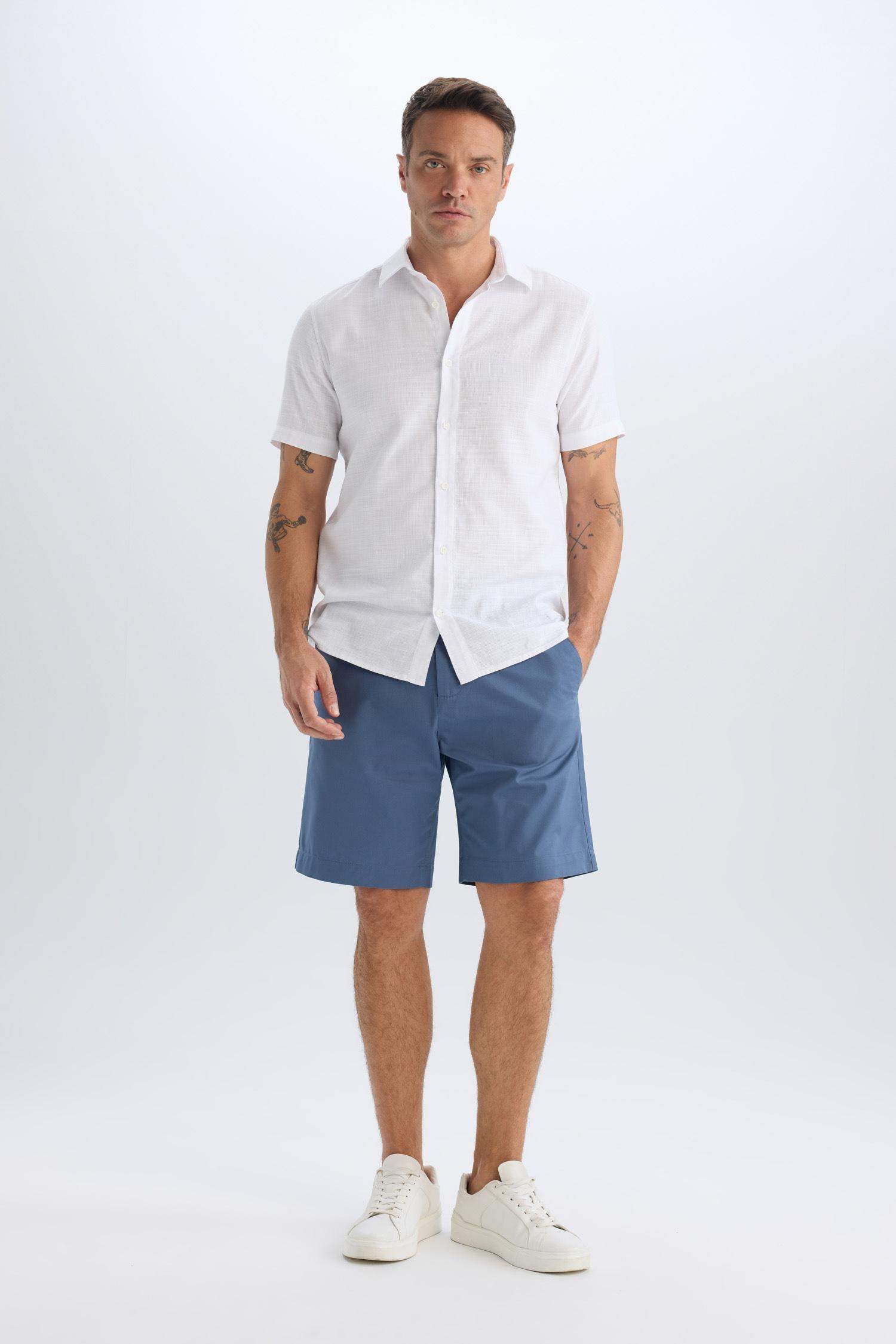 Regular Fit Gabardine Bermuda