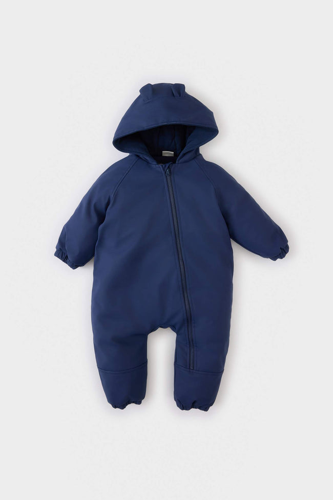 Baby Boy Waterproof Hooded Zip-Up Astronaut Jumpsuit Hover Image