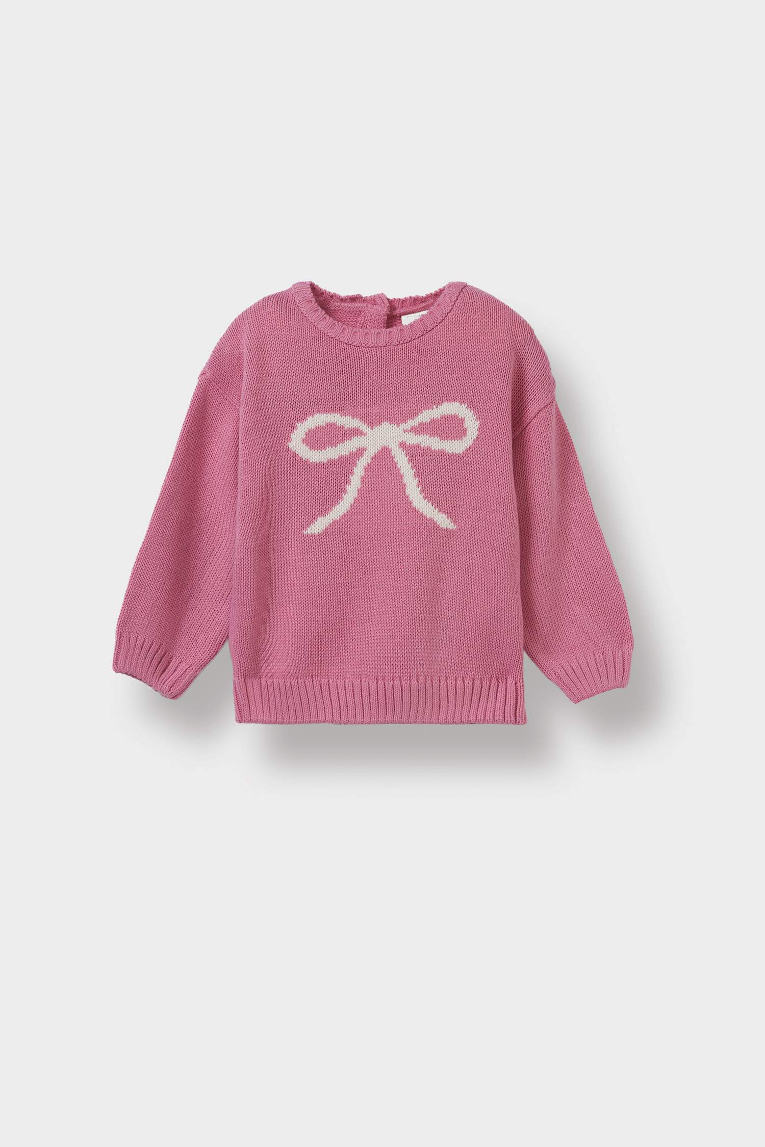 Baby Girl Crew Neck Printed Knitwear Sweater