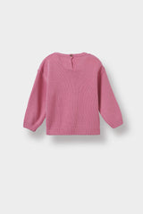 Baby Girl Crew Neck Printed Knitwear Sweater