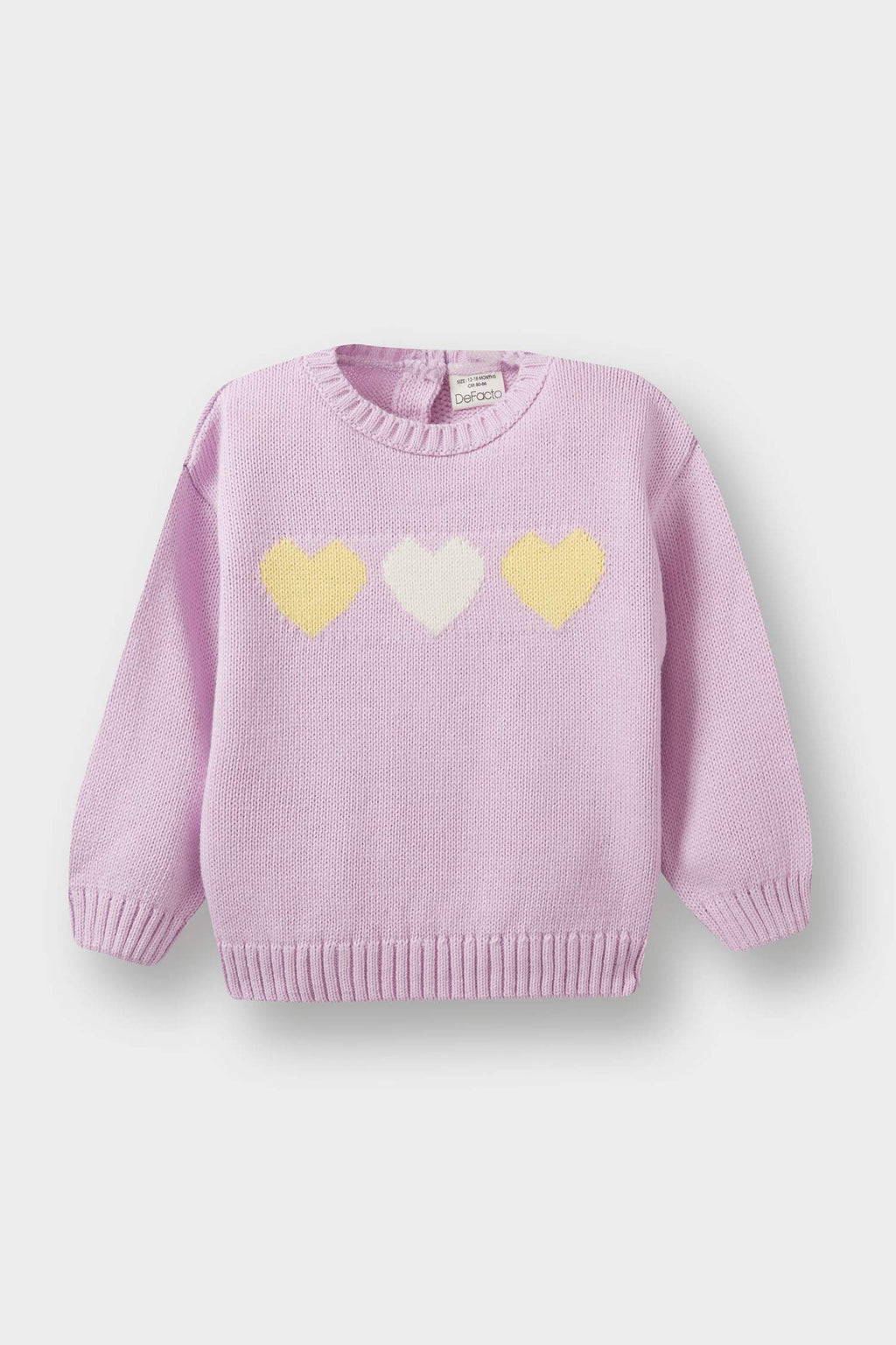 Baby Girl Crew Neck Printed Knitwear Sweater