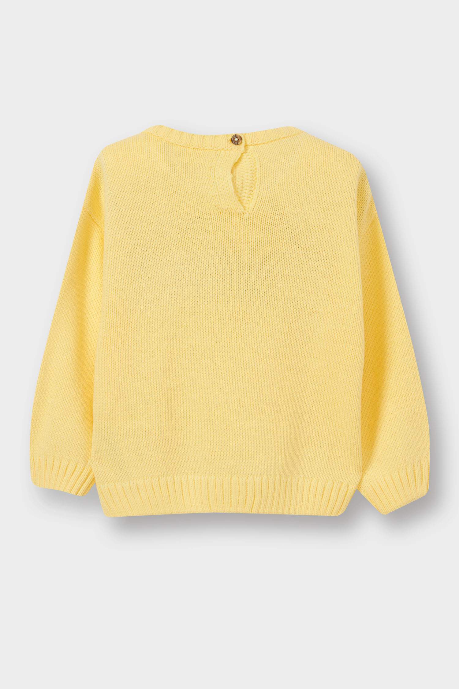 Baby Girl Crew Neck Printed Knitwear Sweater