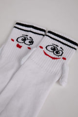 Women Magnetic Appliqued Cotton Long Socks