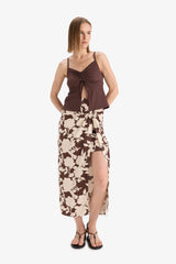 A Form Floral Normal Waist Viscose Maxi Skirt