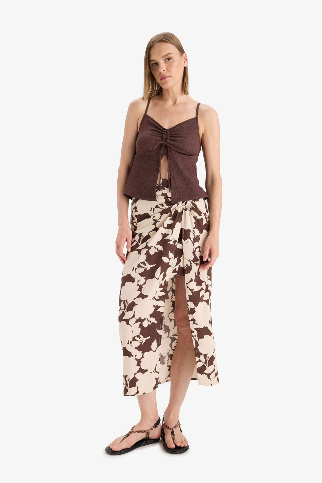 A Form Floral Normal Waist Viscose Maxi Skirt
