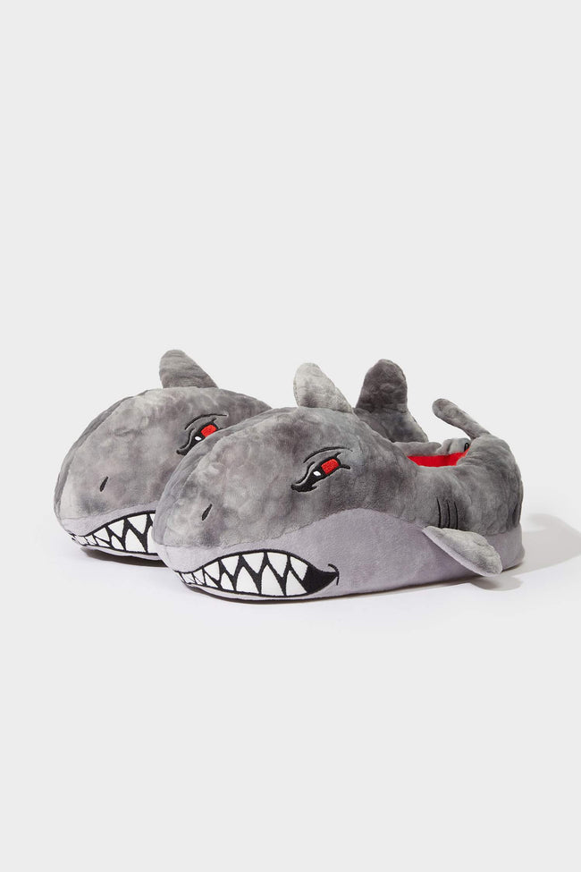 Male Shark Themed Chunky Sole Slippers Hover Image