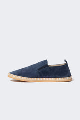 Mens Flat Sole Leather Suede Espadrilles