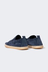 Mens Flat Sole Leather Suede Espadrilles