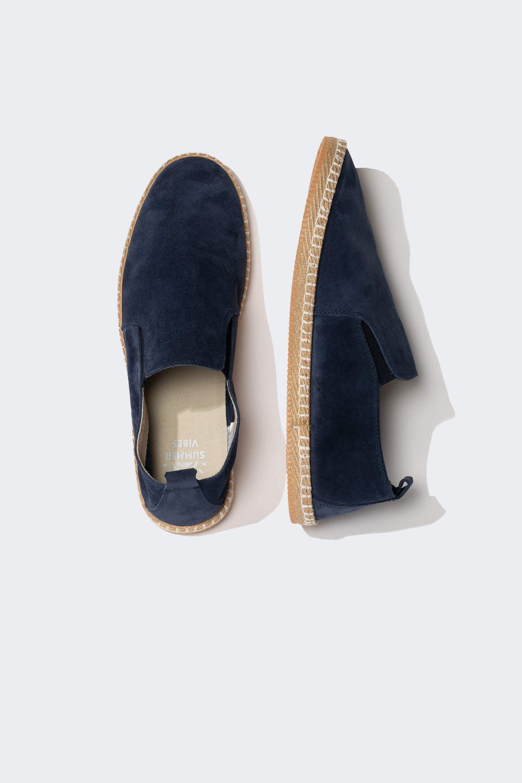 Mens Flat Sole Leather Suede Espadrilles