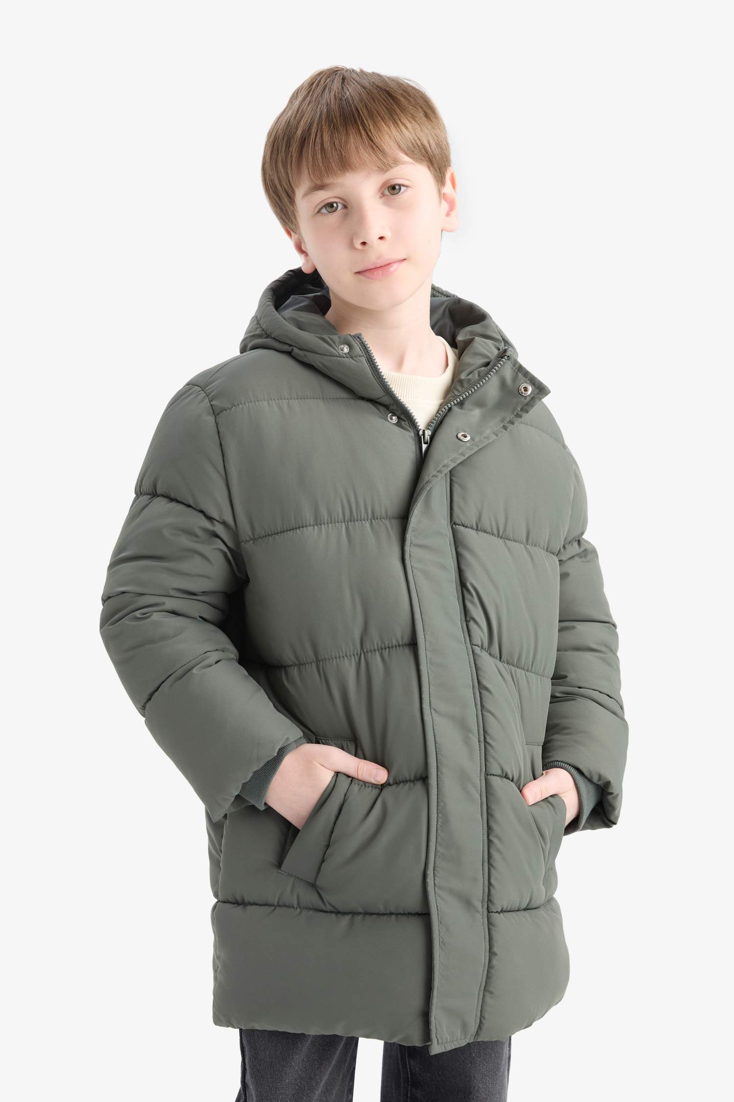 Boys Waterproof Hooded Zippered Parka