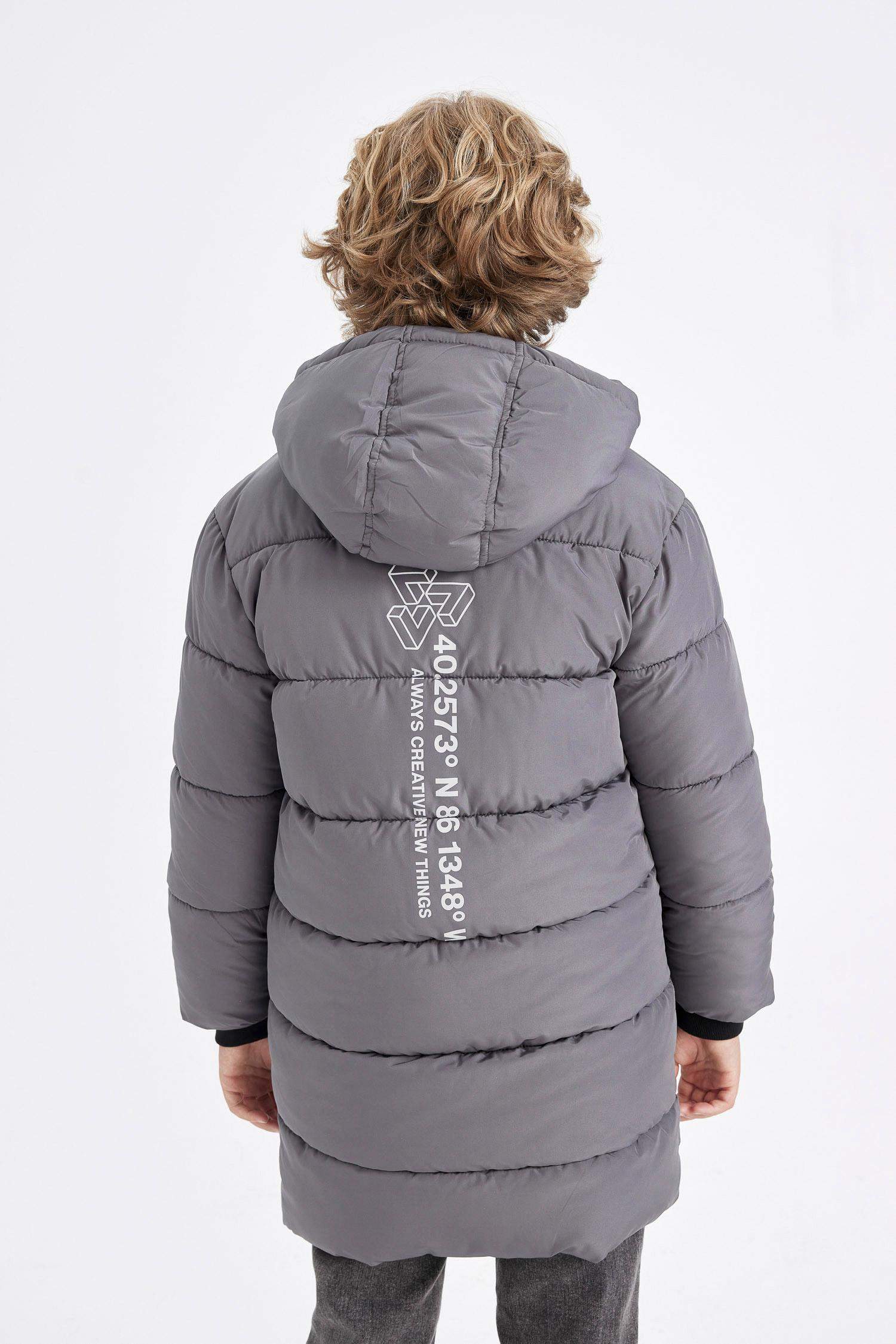 Boys Waterproof Hooded Zippered Pocket Fleece Lined Parka