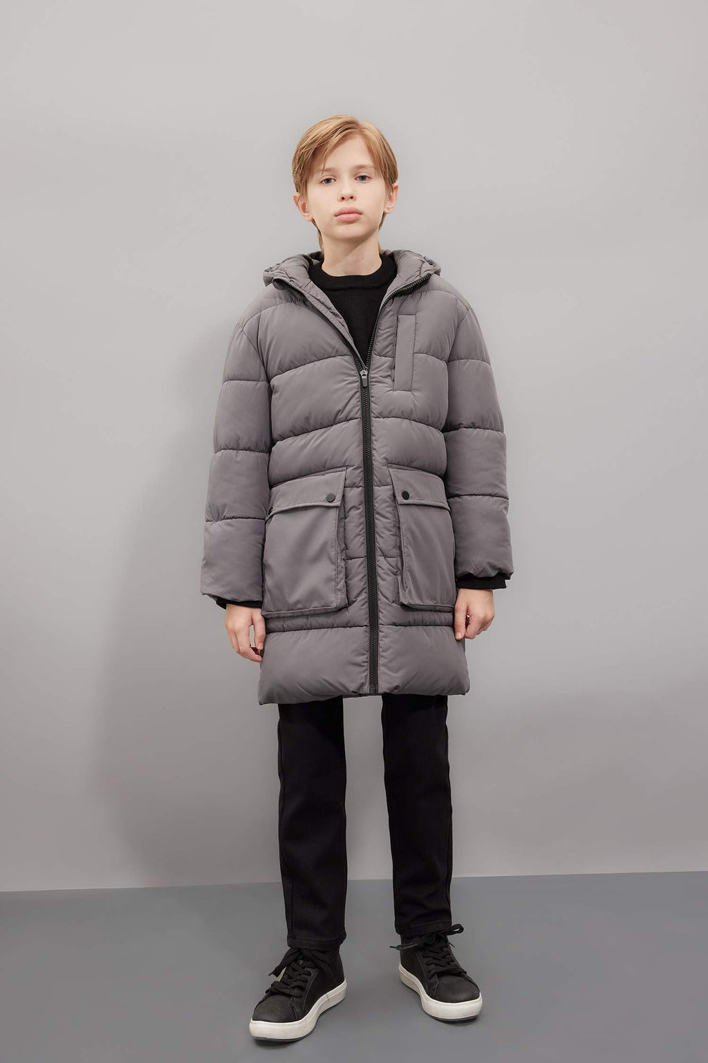 Boys Waterproof Hooded Zippered Pocket Fleece Lined Parka