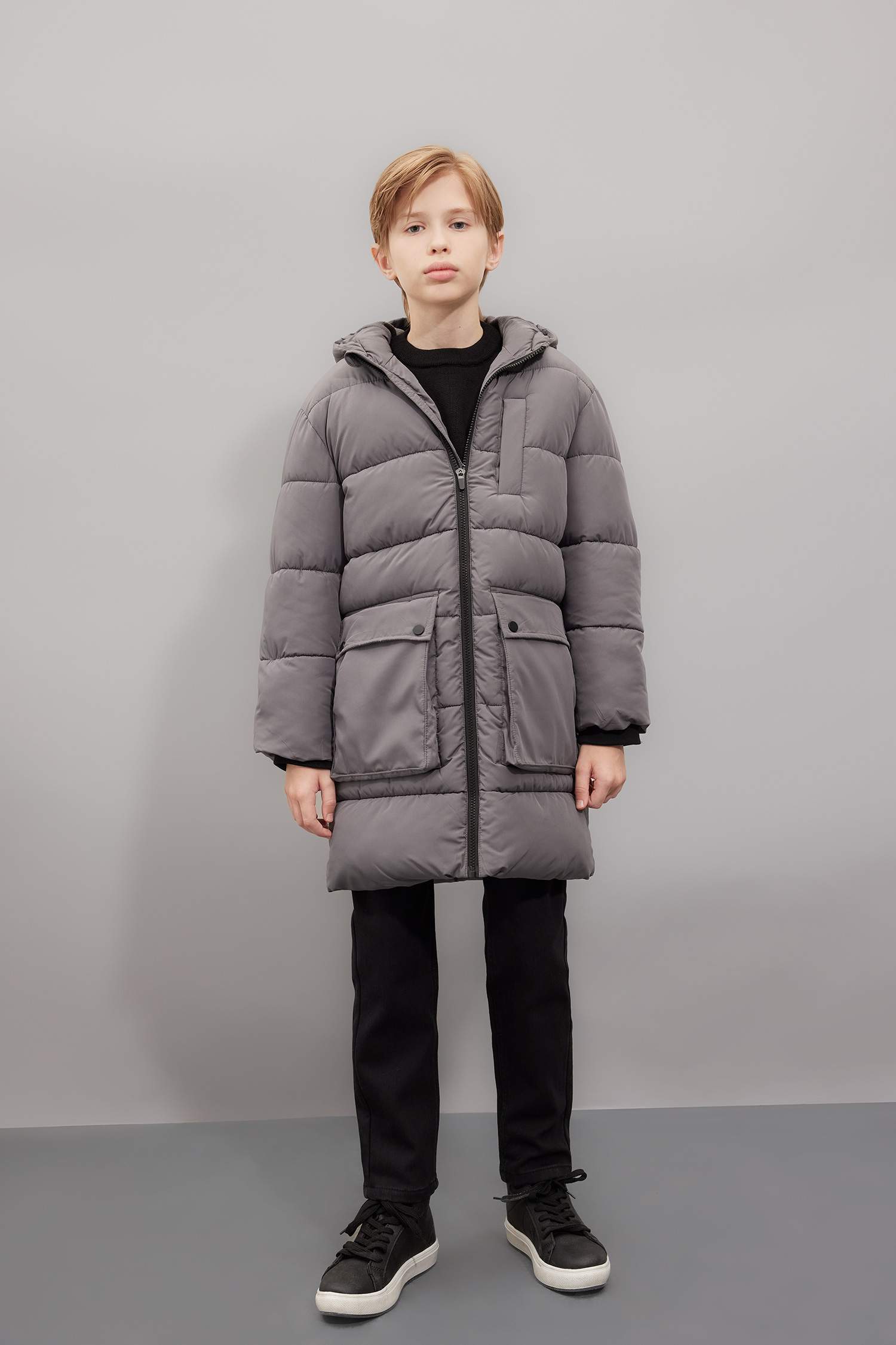 Boys Waterproof Hooded Zippered Pocket Fleece Lined Parka