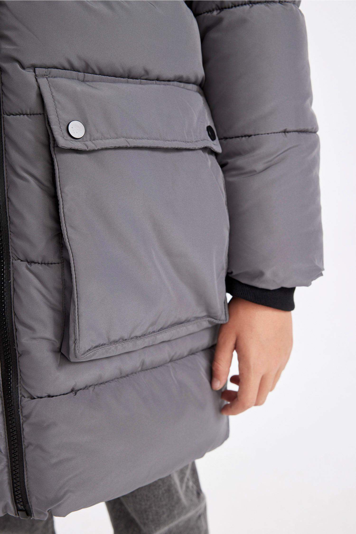 Boys Waterproof Hooded Zippered Pocket Fleece Lined Parka