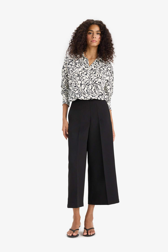 Culotte High Waist Straight Leg Trousers Main Image