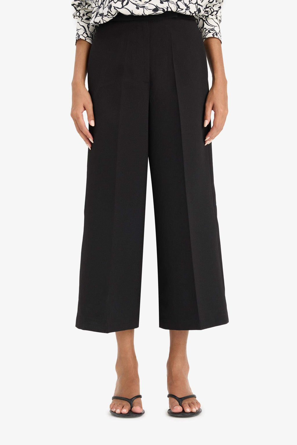 Culotte High Waist Straight Leg Trousers