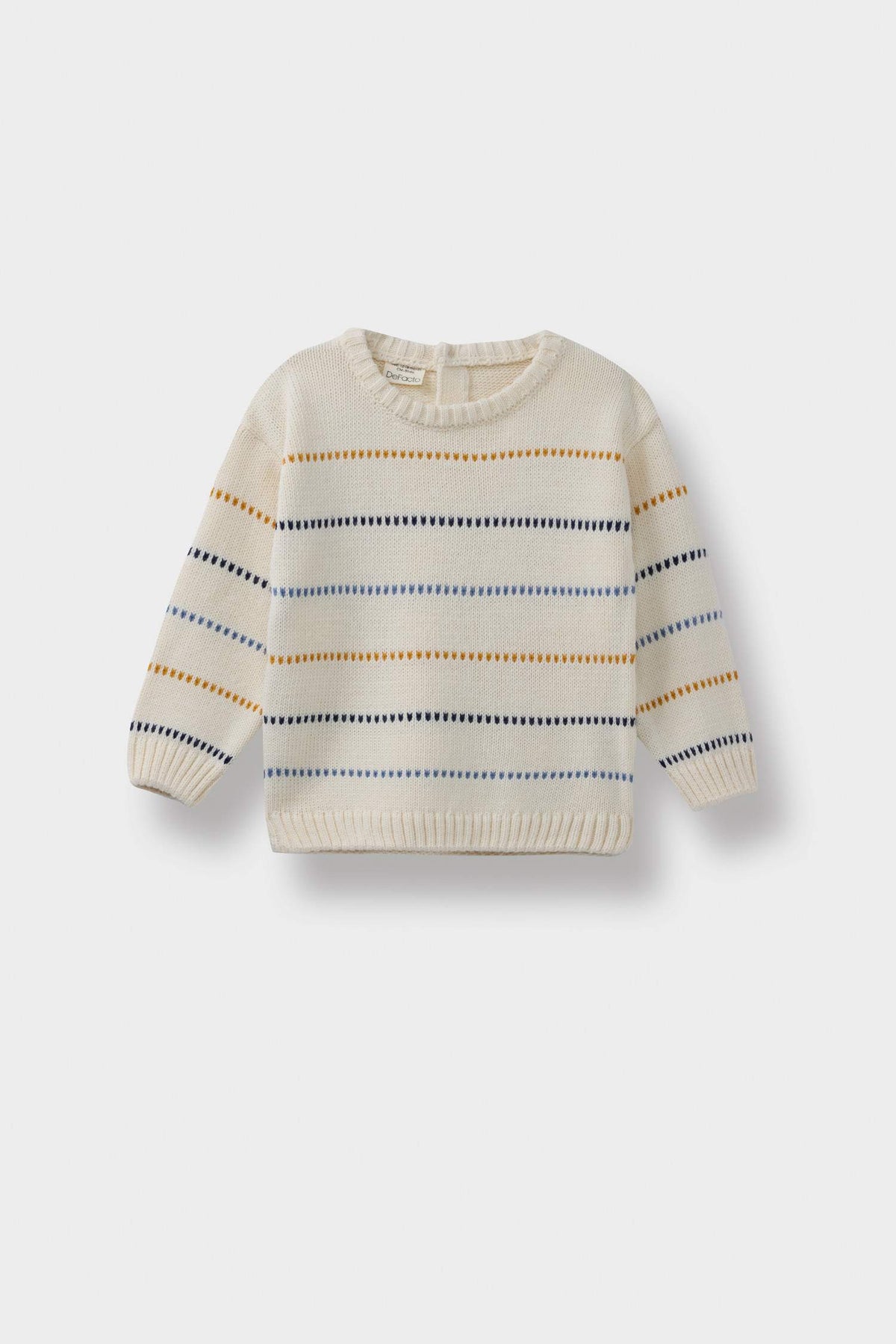 Baby Boy Crew Neck Striped Knit Sweater