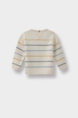 Baby Boy Crew Neck Striped Knit Sweater