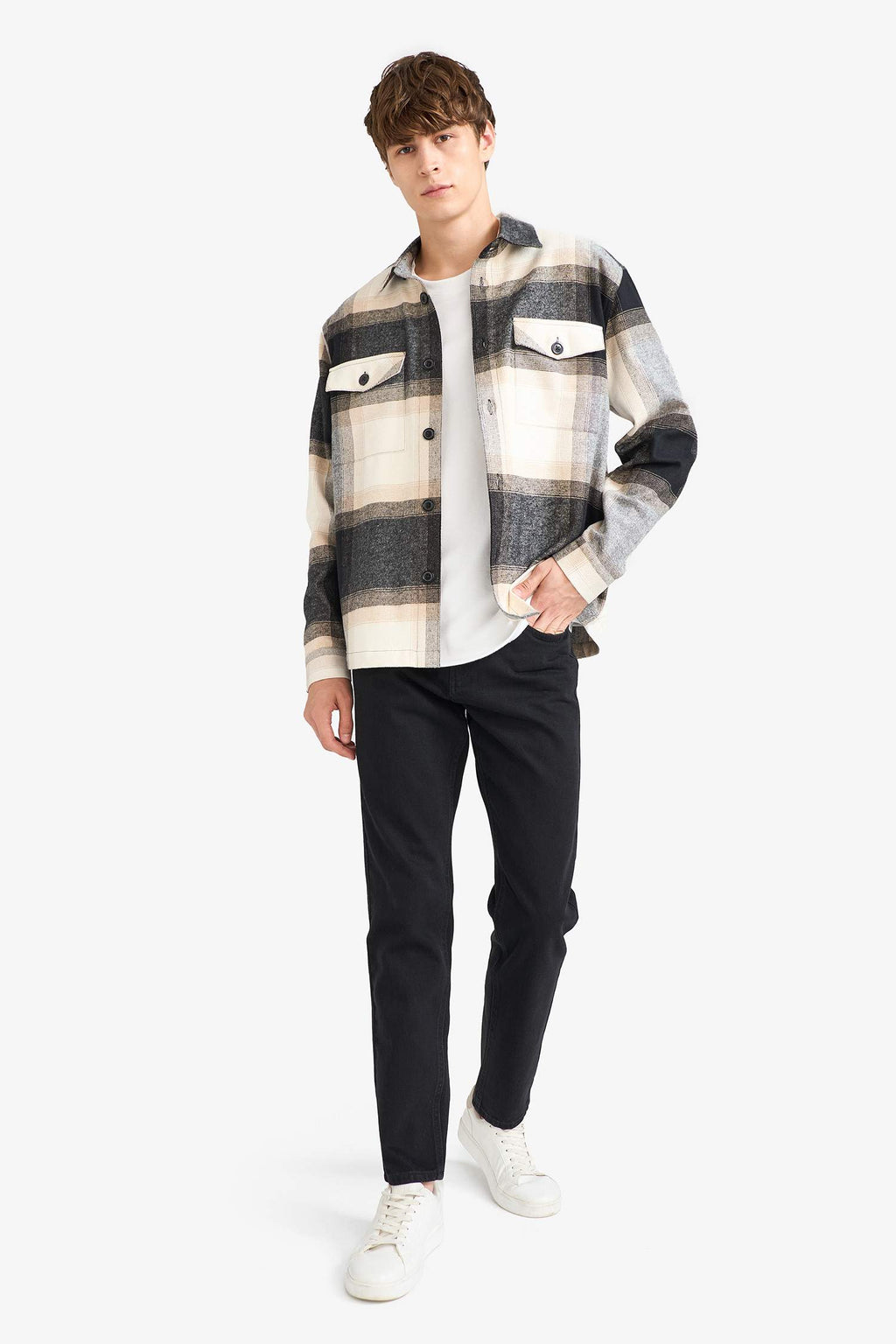 Relax Fit Plaid Lumberjack Long Sleeve Shirt