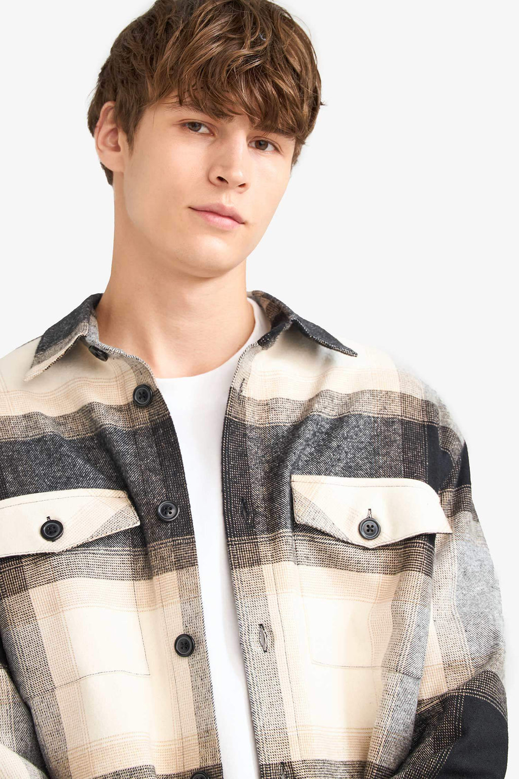 Relax Fit Plaid Lumberjack Long Sleeve Shirt