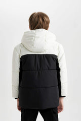 Boys Waterproof Hooded Zippered Pocket Fleece Lined Coat