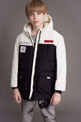 Boys Waterproof Hooded Zippered Pocket Fleece Lined Coat