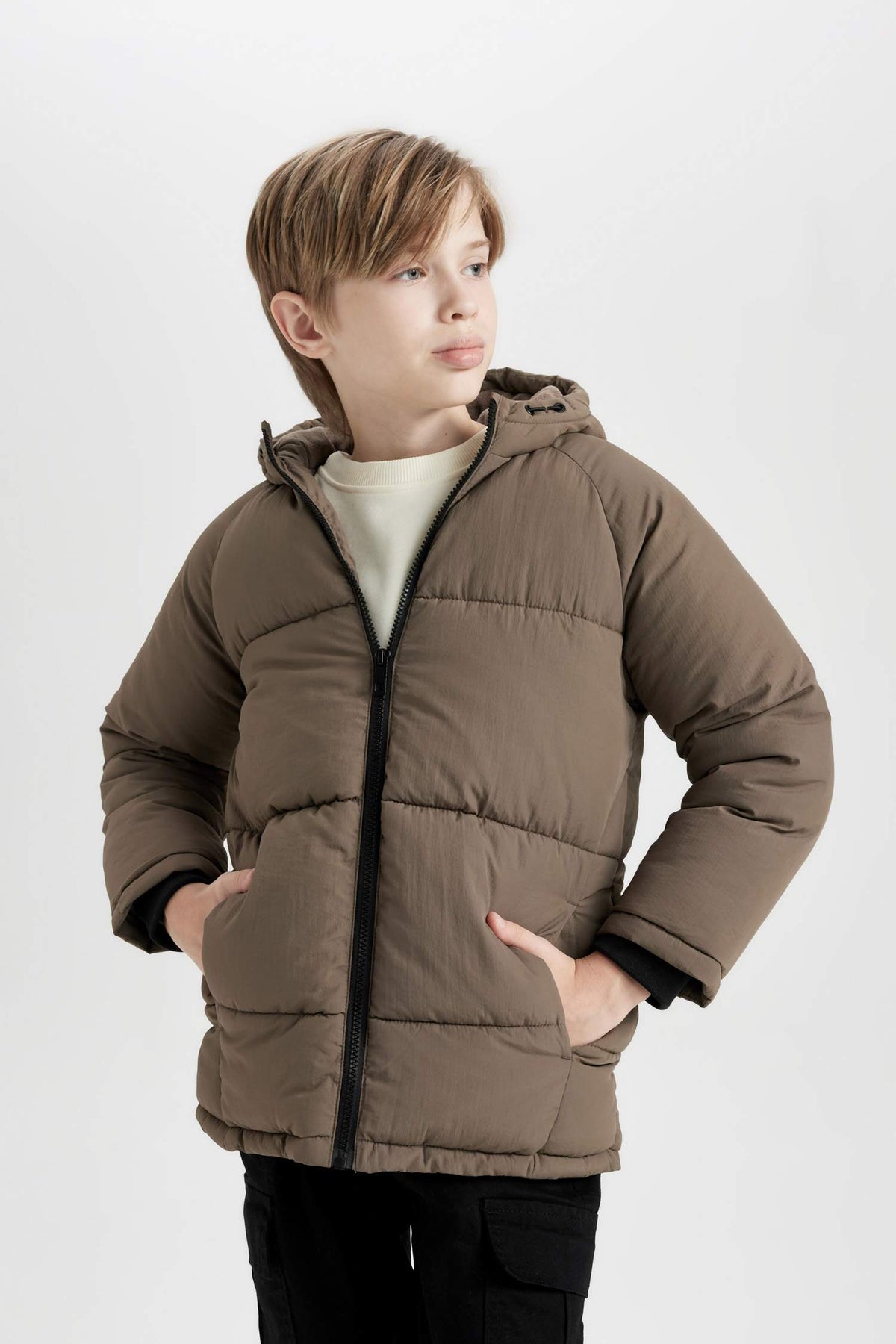Boys Waterproof Hooded Fleece Lined Coat