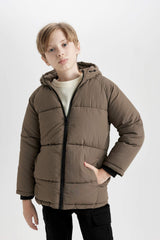 Boys Waterproof Hooded Fleece Lined Coat