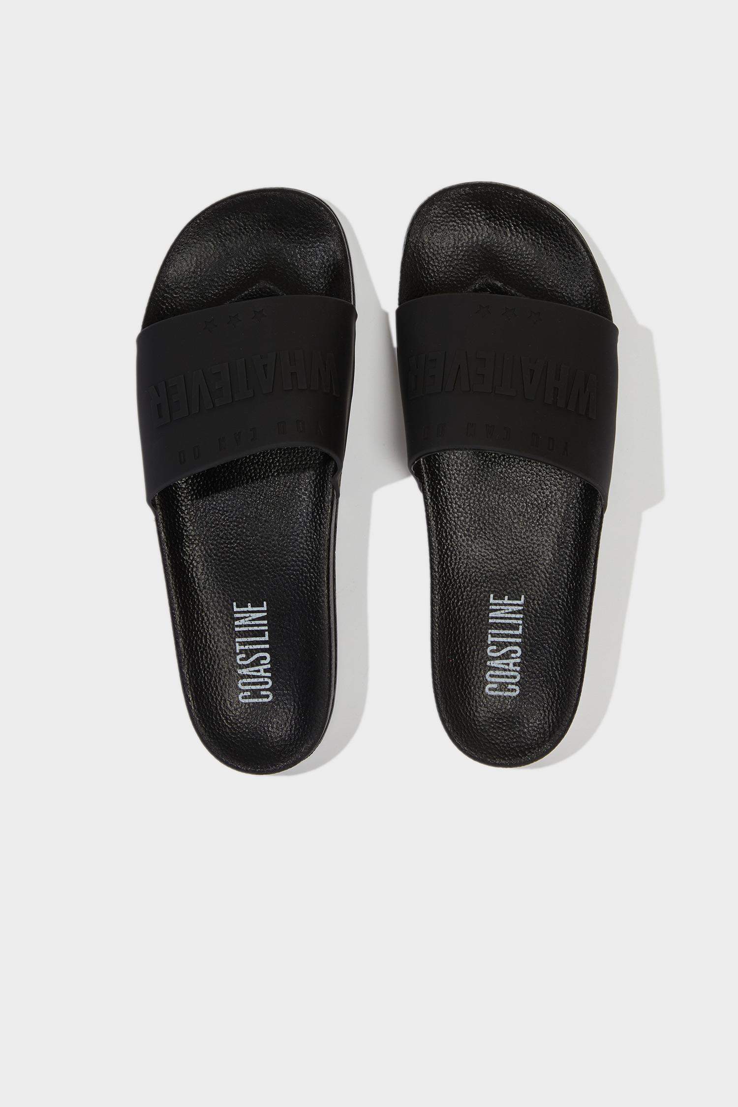 Man Flat Sole Faux Leather Slippers