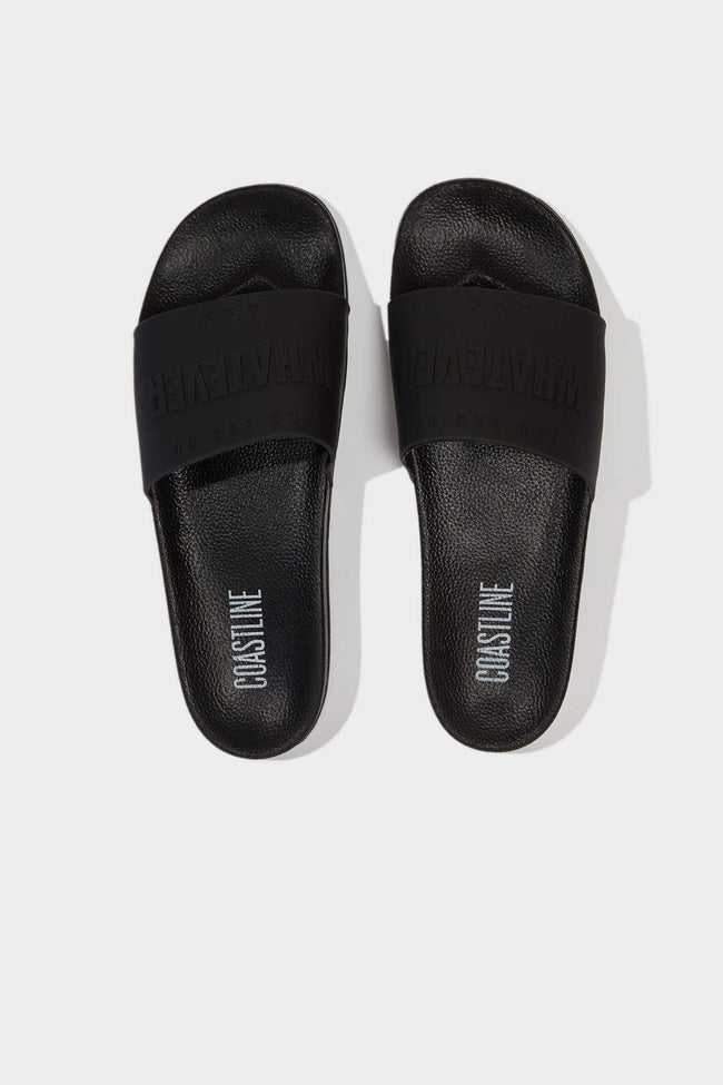 Man Flat Sole Faux Leather Slippers Hover Image