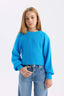 Girls Standard Fit Crew Neck Sweater with Elasticated Cuffs