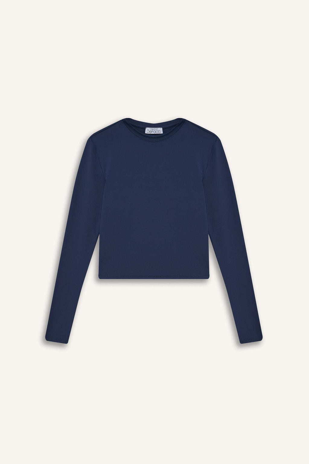 Fitted Crew Neck Long Sleeve T-Shirt