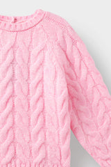 Baby Girl Crew Neck Hair Knitted Sweater