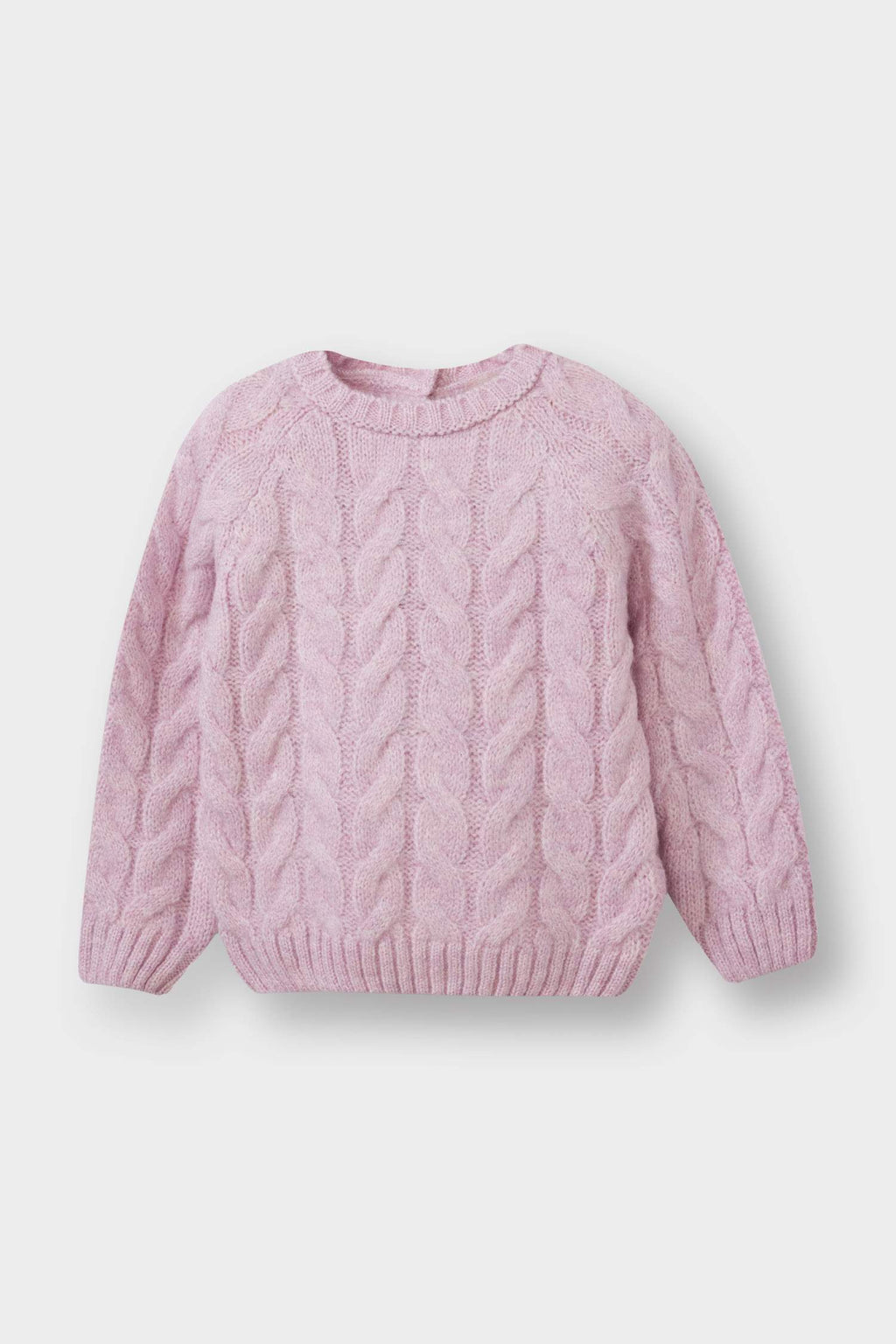 Baby Girl Crew Neck Hair Knitted Sweater