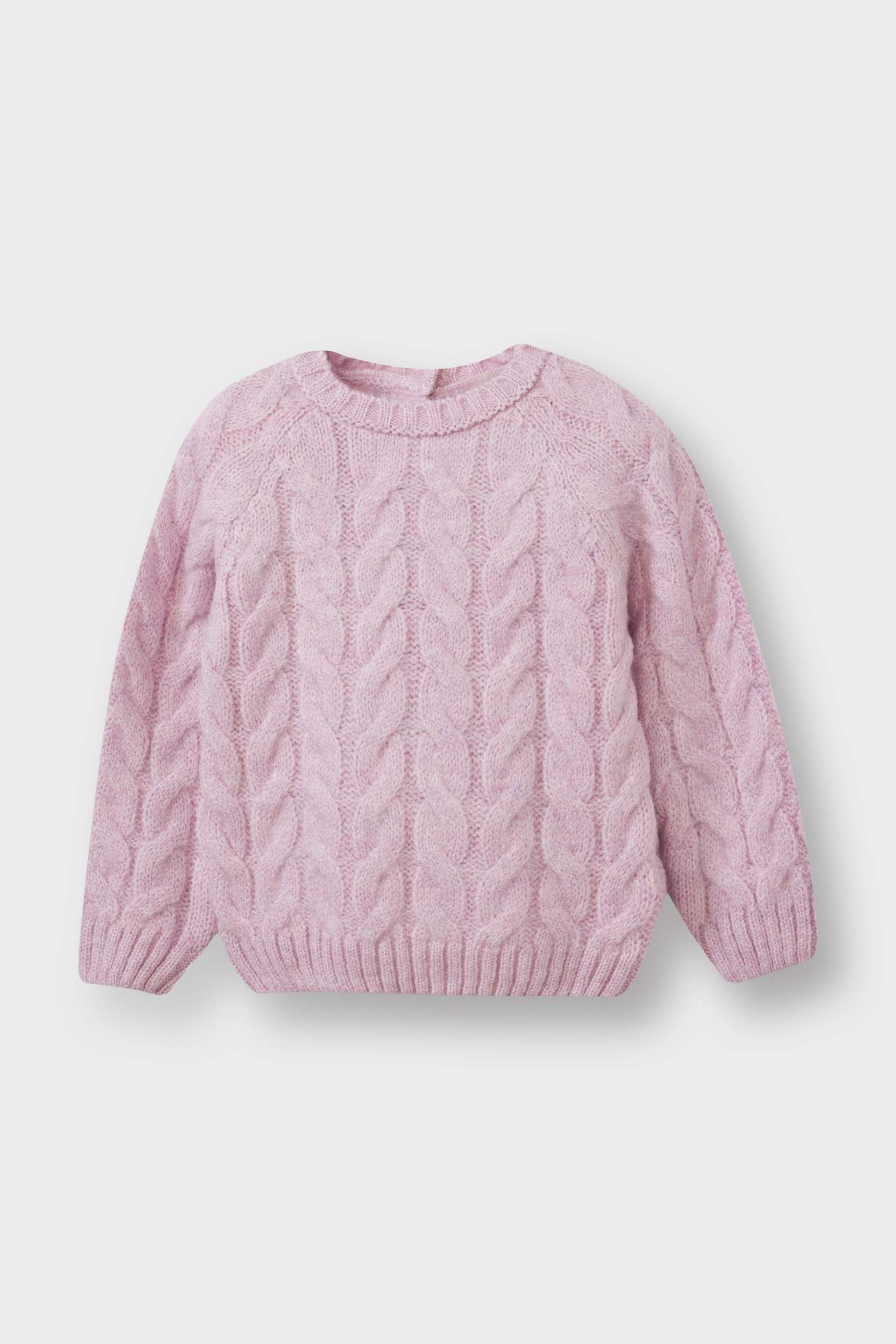 Baby Girl Crew Neck Hair Knitted Sweater