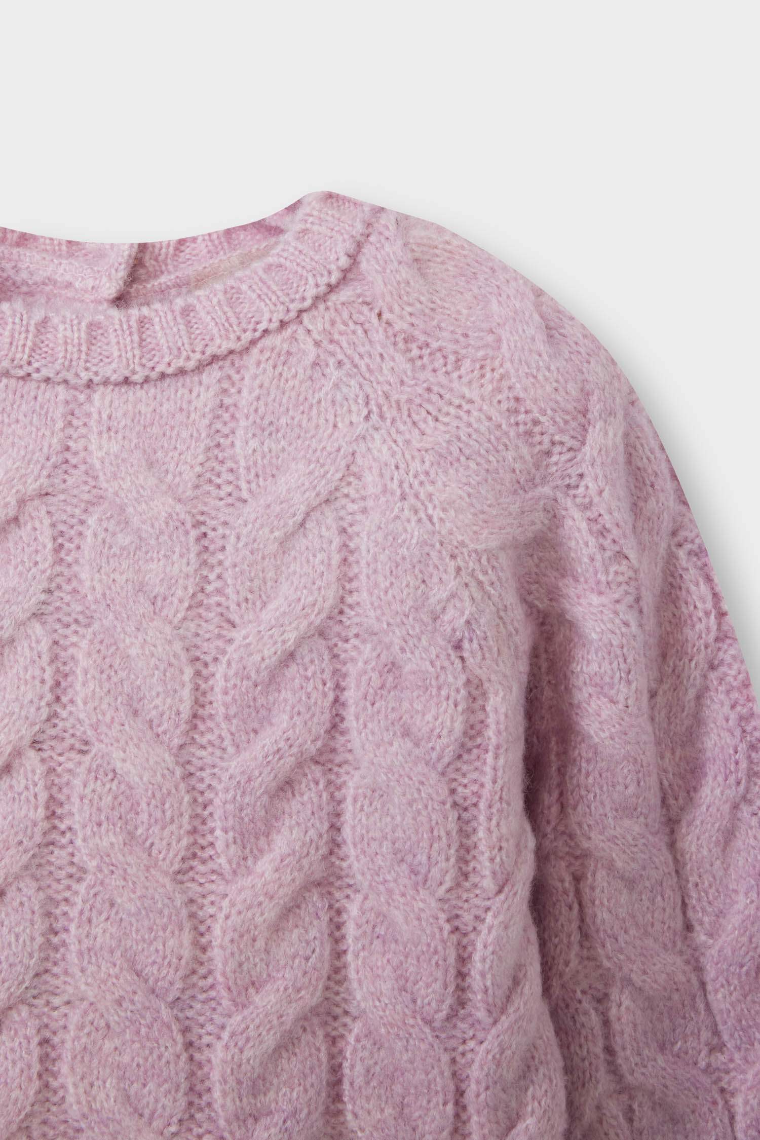 Baby Girl Crew Neck Hair Knitted Sweater