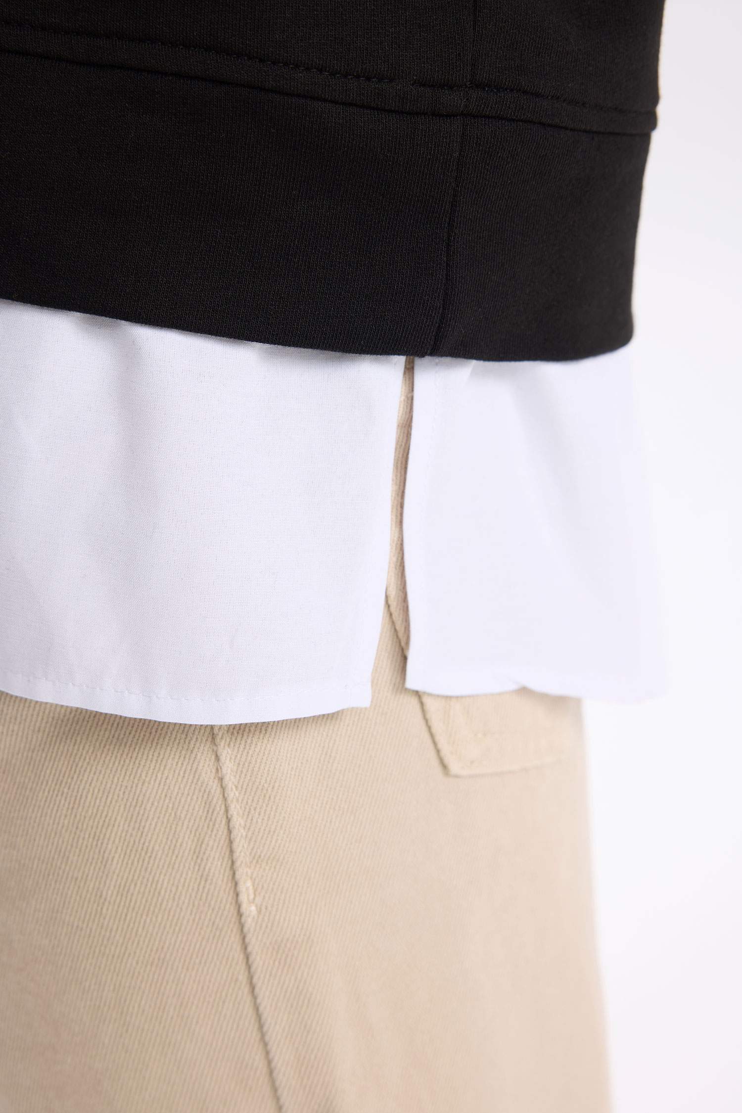 Girls Relax Fit Crew Neck Hem Detailed Sweatshirt