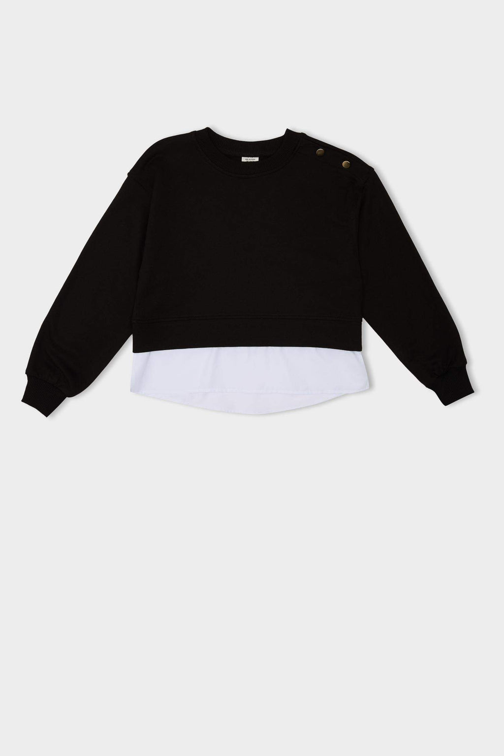 Girls Relax Fit Crew Neck Hem Detailed Sweatshirt