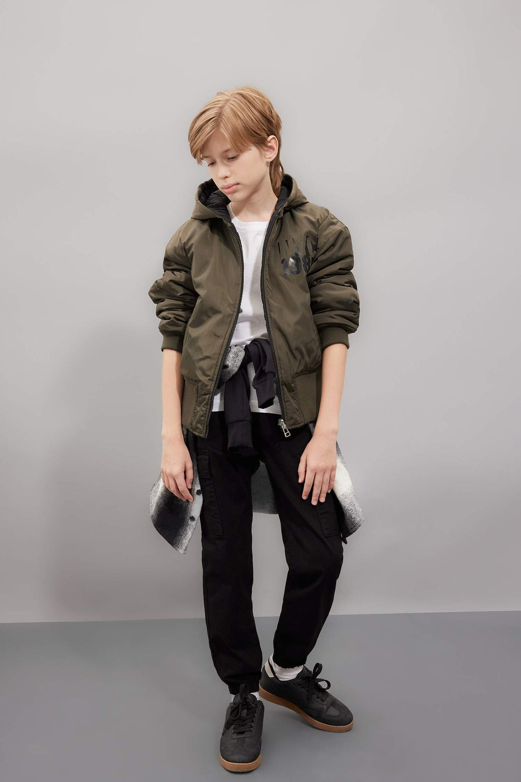 Boys Double-Sided Hooded Coat