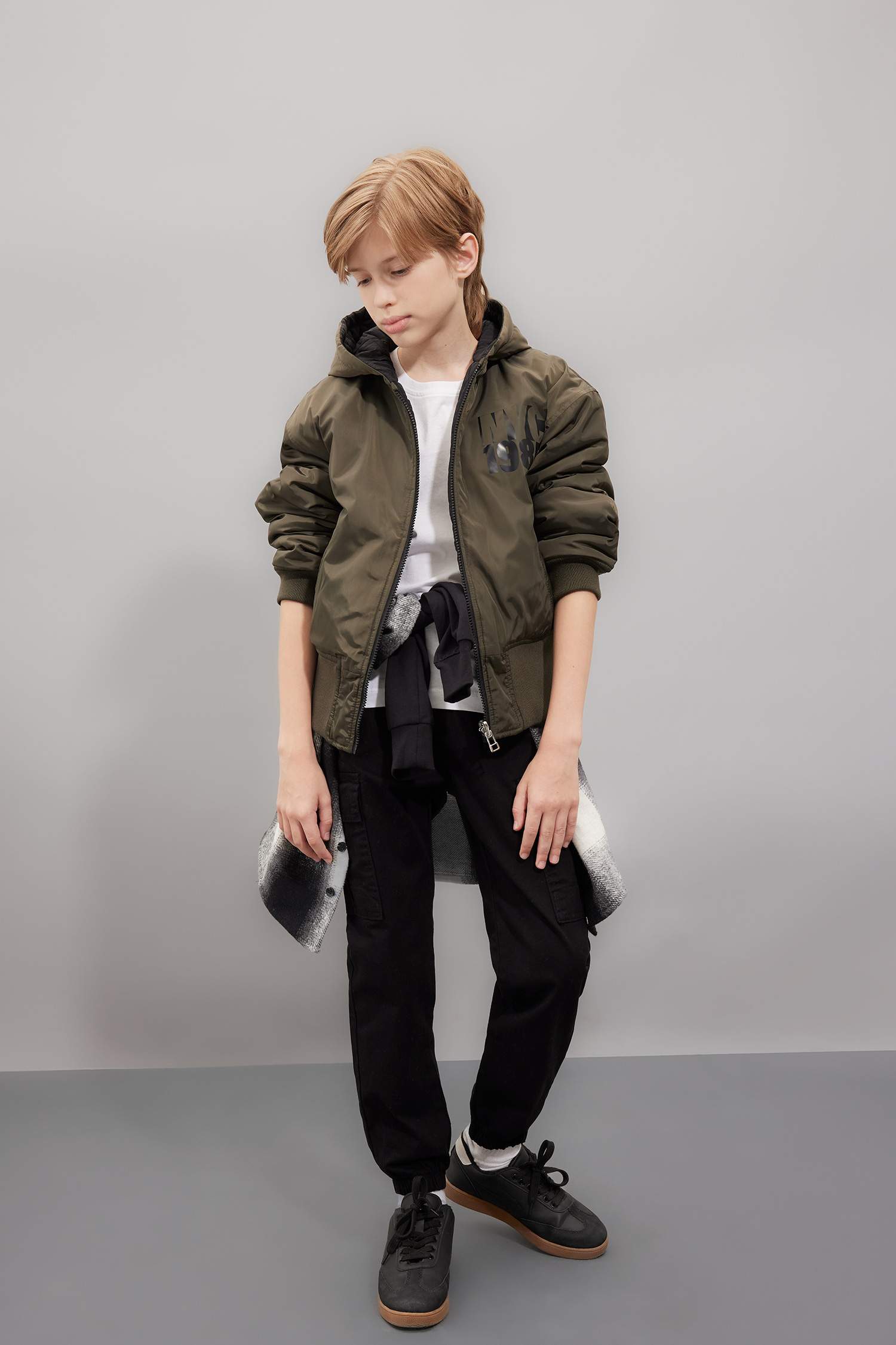 Boys Double-Sided Hooded Coat