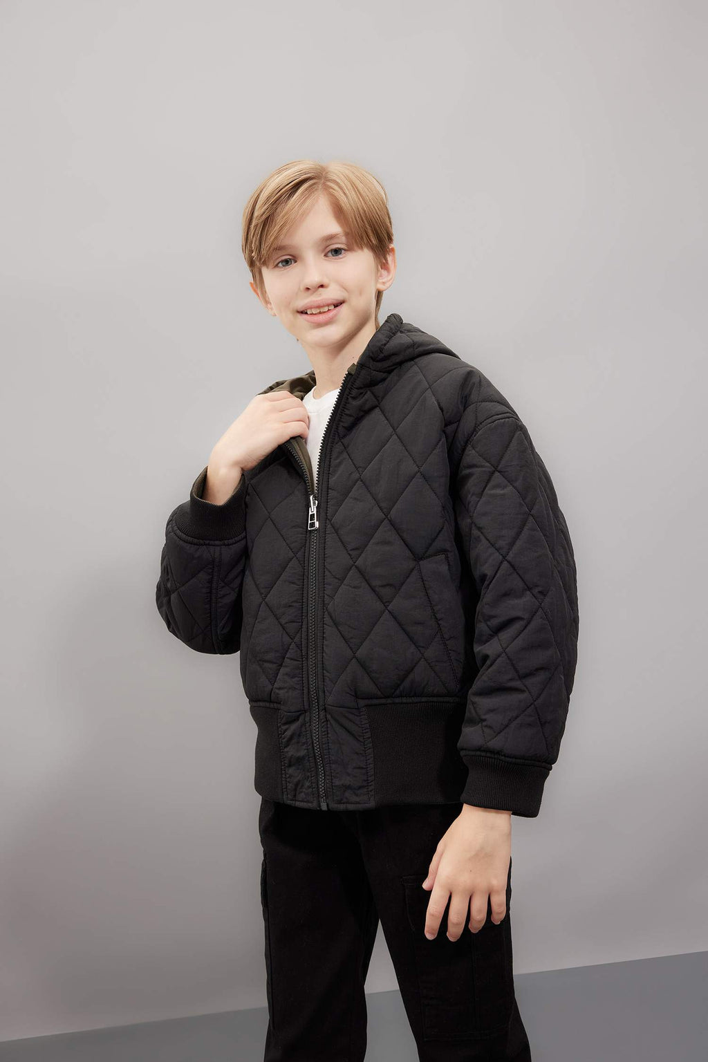 Boys Double-Sided Hooded Coat
