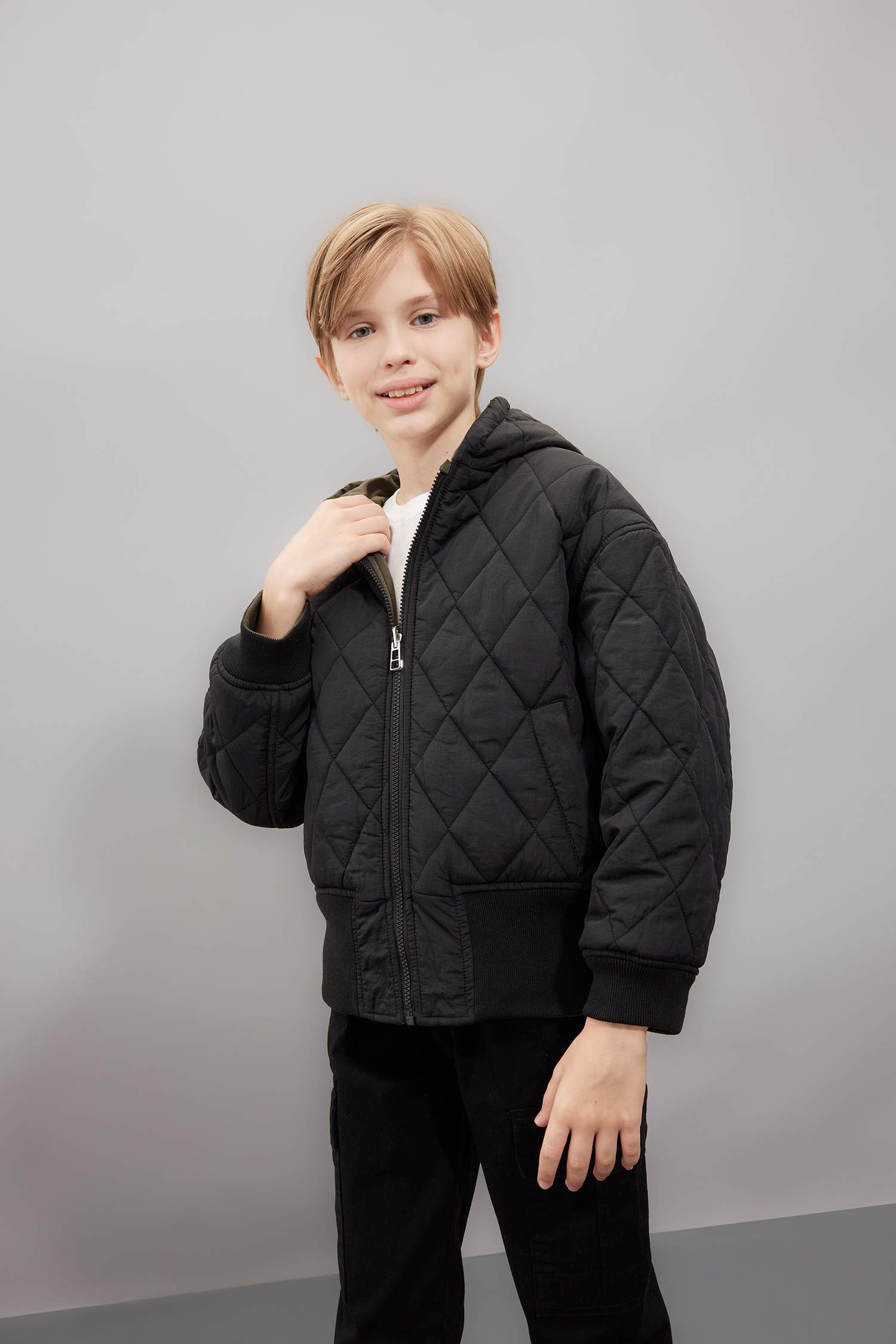 Boys Double-Sided Hooded Coat