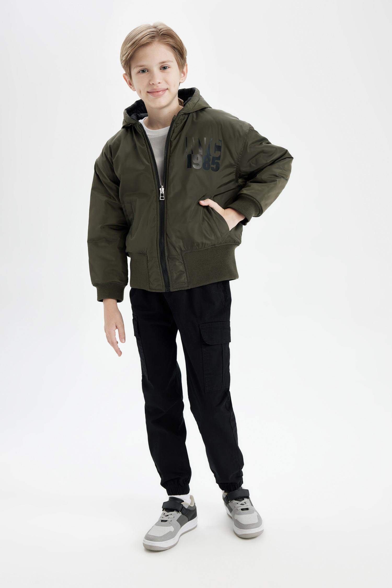 Boys Double-Sided Hooded Coat