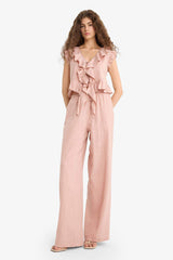 Wide Leg Double Pocket Normal Waist Standard Length Trousers