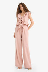Wide Leg Double Pocket Normal Waist Standard Length Trousers